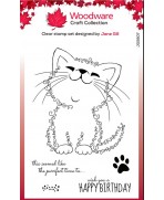 Woodware Fuzzie Friends Kati el gatito sello transparente