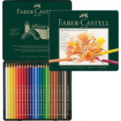 Estuche de metal con 24 lápices de color Polychromos