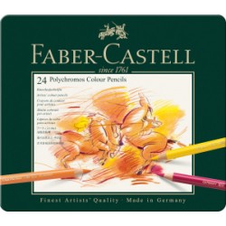 Estuche de metal con 24 lápices de color Polychromos