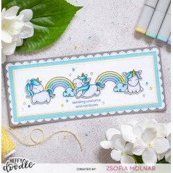 Heffy Doodle Fluffy Puffy Unicornios 15 Sellos transparentes