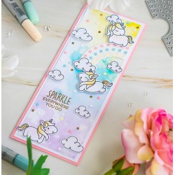 Heffy Doodle Fluffy Puffy Unicornios 15 Sellos transparentes