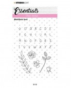 Sello transparente esenciales letras y flores