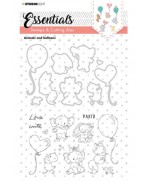 Sello transparente y troqueles colección animales y globos