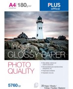 Papel Fotográfico A4 Plus Office Glossy Paper 5760 Dpi 180g 20