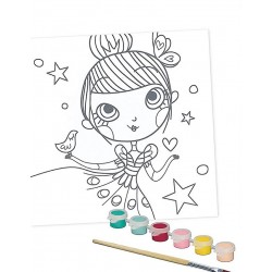 Lienzo predibujado para pintar 20x20cm princesa