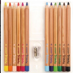Estuche 12 lápices de colores gruesos Trimax