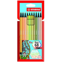 STABILO Pen 68 - Estuche con 10 colores. Nuevos colores