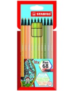 STABILO Pen 68 - Estuche con 10 colores. Nuevos colores