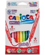 Rotulador doble punta Carioca Birello, estuche de 12 colores