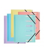 Carpeta A4 clasificadora con gomas de 6 departamentos y 3 solapas