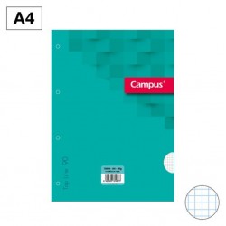 Recambio Campus 4 Taladros A4 100H 90gr Cuadrícula 4mm