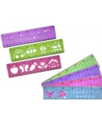 SET 4 REGLAS CON PLANTILLA DIBUJOS Y LETRAS