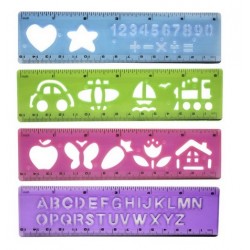 SET 4 REGLAS CON PLANTILLA DIBUJOS Y LETRAS