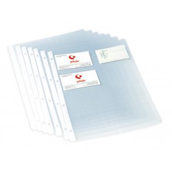 Bolsa 10 uds. funda portatarjetas PP lomo reforzado A4, 4 taladros transparente Grafoplás