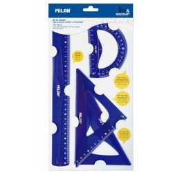 JUEGO DE REGLAS MILAN 30 CM FLEXIBLE AZUL