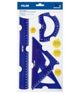 JUEGO DE REGLAS MILAN 30 CM FLEXIBLE AZUL