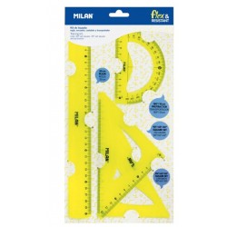 JUEGO DE REGLAS MILAN 30 CM FLEXIBLE AMARILLO