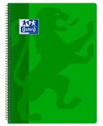 Cuaderno Fº Tapa de Plástico - Espiral - 4x4 con margen - 80 Hojas - Verde. Oxford