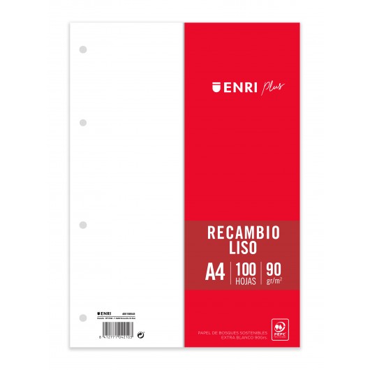 RECAMBIO A4 (Folio) 100H 4...