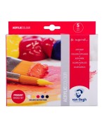 Estuche colores primarios. 5 tubos de pintura acrílica