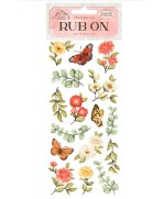 Rub-On 4x8,5 Pulgadas Crea Felicidad Mariposa y Hojas