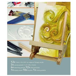 Set pintura acrílica con caballete-Daler-Rowney