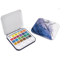 Estuche de acuarelas básicas con 12+3 acuarelas Van Gogh en medias pastillas