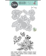 Troquel y Sellos Floral Bunch de Jen Long Set 6PK. (8,6 x 7 - 2,9 x 2,5 cm)