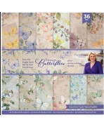 Sara Signature-Vintage Butterflies- Bloc de papel de 12 x 12