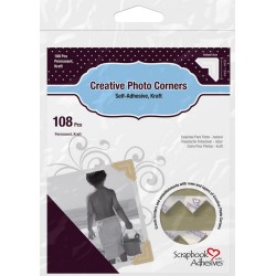 Photo Corners - Kraft - Permanent Adhesive