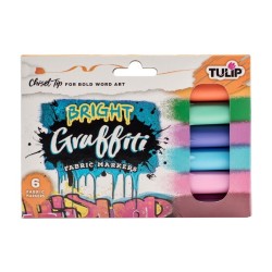 Marcadores de tela Chisel Graffiti Brights (6 uds)  Tulip